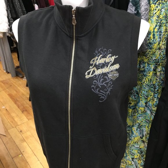 Sexy Harley Davidson Sleeveless Black Vest  Large NWT  Price is FIRM  Har1 - Picture 3 of 8